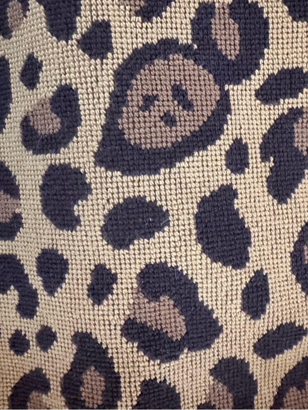 Leopard Print Needlepoint Leather Tote Bag By Stubbs & Woodson Palm Beach - Picture 5 of 8